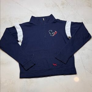 Victoria's Secret Navy Quarter-Zip Sweater with White Shoulder Panels